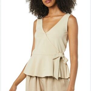 TEREA Women's Kiara
Peplum Surplice Tank Top new